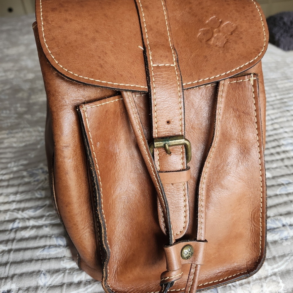 Patricia Nash Tan Leather Backpack